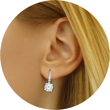 Stříbrné náušnice SILVEGO s čirým Swarovski zirkonem 7 mm+